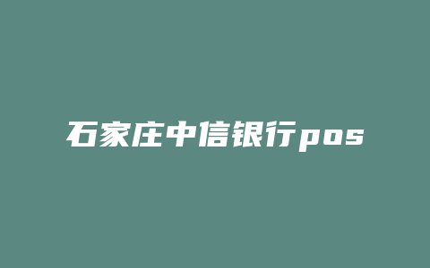 石家庄中信银行pos机