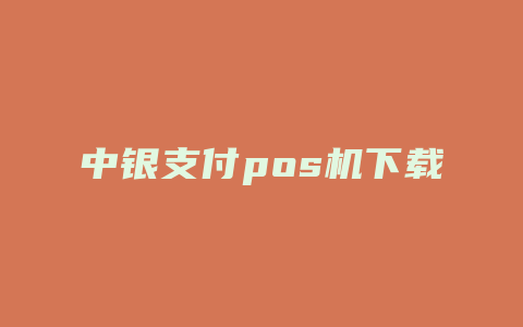 中银支付pos机下载器