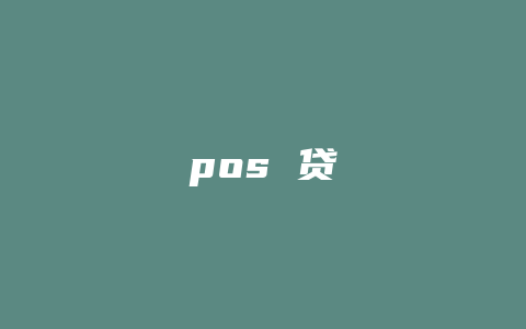 pos 贷