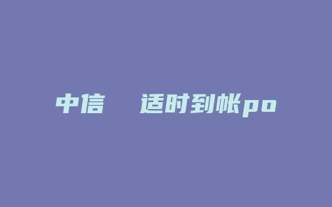 中信  适时到帐pos