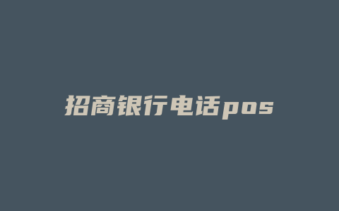 招商银行电话pos