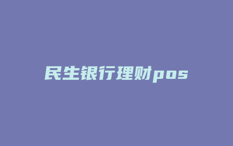 民生银行理财pos