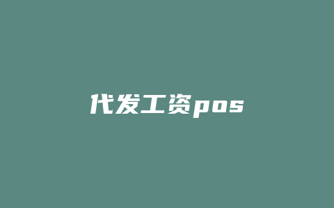 代发工资pos