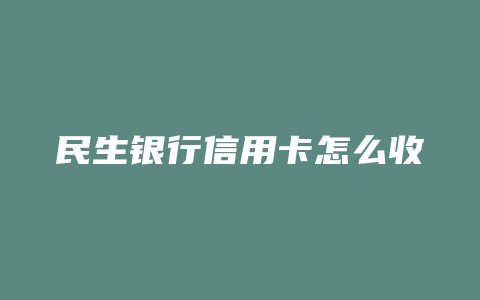 民生银行信用卡怎么收费