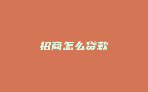 招商怎么贷款