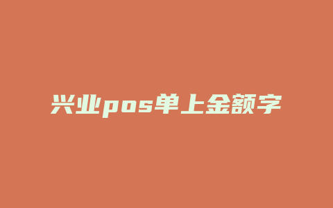 兴业pos单上金额字体