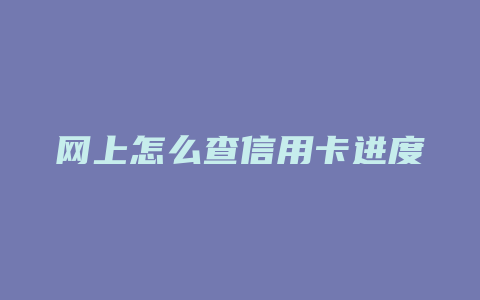 网上怎么查信用卡进度